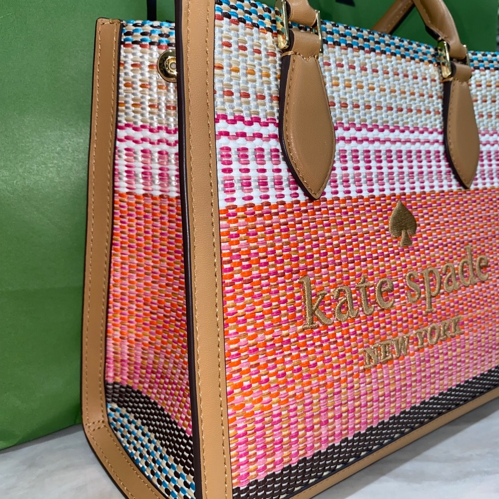 Kate Spade Ellie small straw tote NWT - Picture 9 of 11